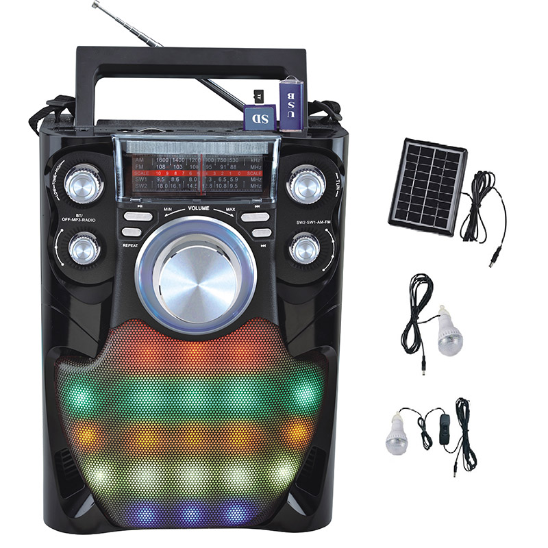 Battery powered radio long distance outdoor radio with LED Torch Light