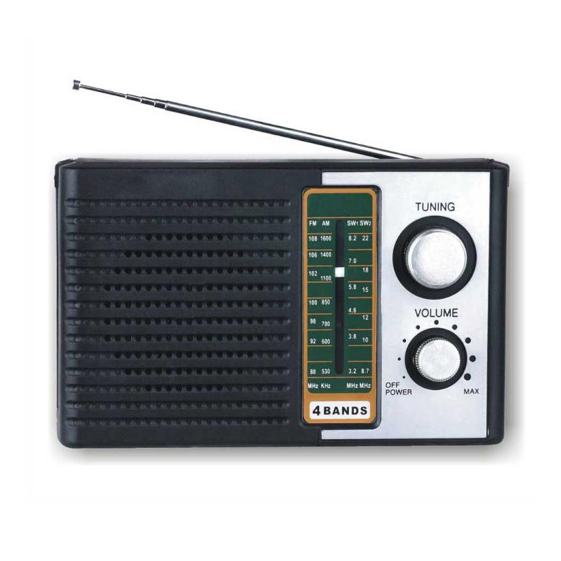 Wholesale portable long distance rechargeable radio with headphone jack