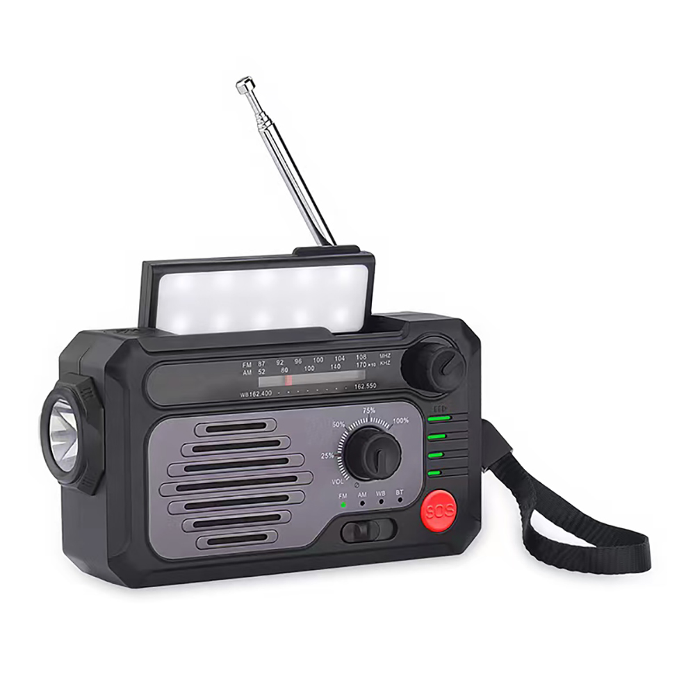 Portable Dynamo AM FM WB weather Radio alarm clock digital emergency crank radio