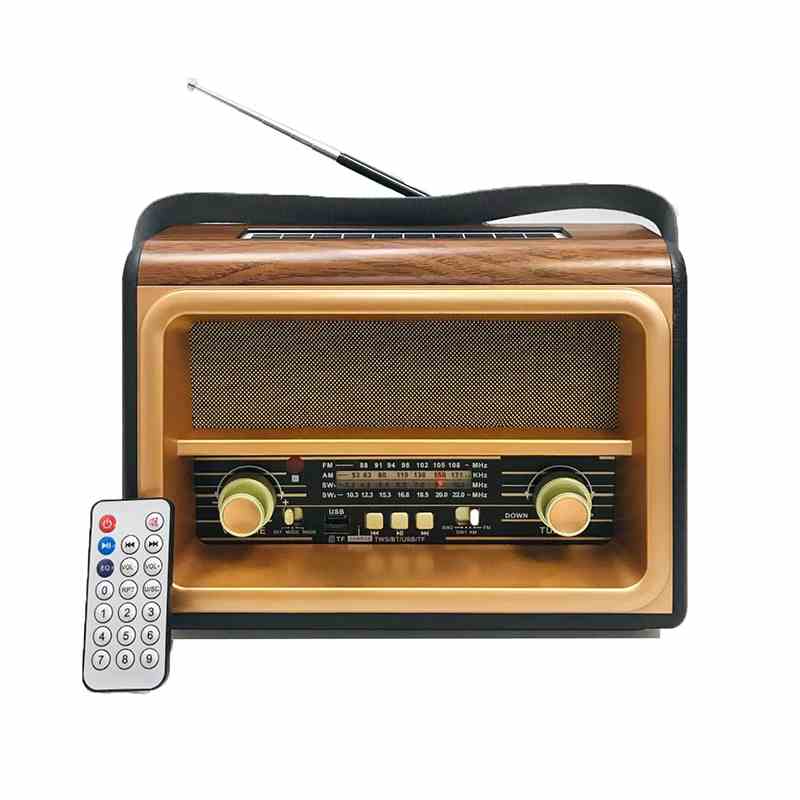 HS-2775 Manufacturers supply wooden vintage radio design with solar energy