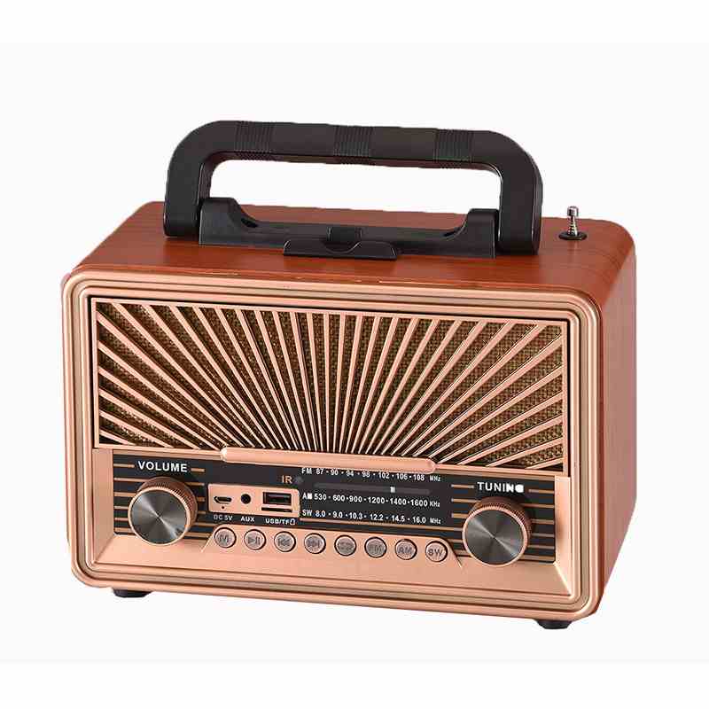 HS-2779 High-quality vintage wooden portable wireless AM/FM/SW 3-band radio