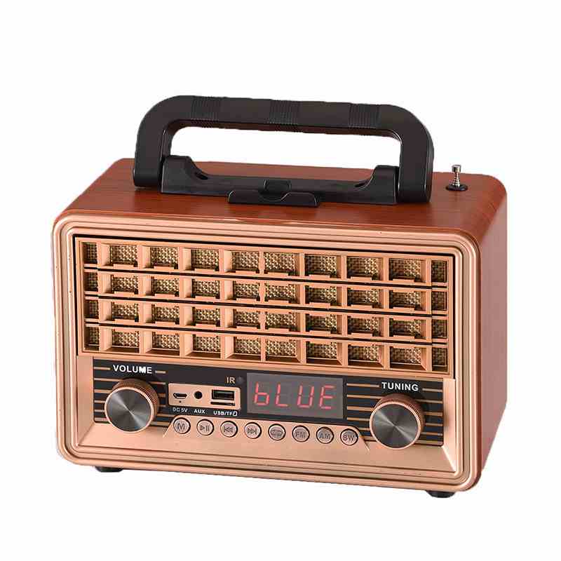 HS-2781BT big size desktop wooden retro speaker with am fm sw radio AC cable