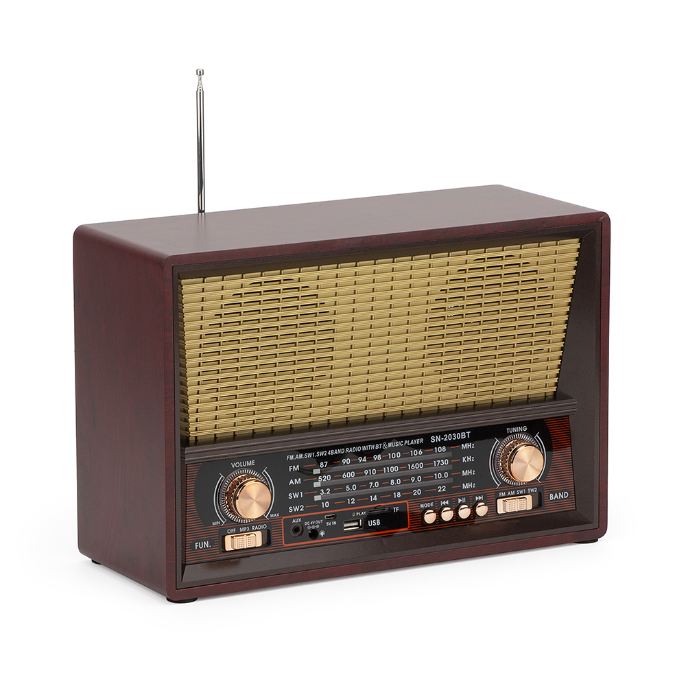 HS-2785 Factory Supply Wooden Radio Antique Design with USB SD TF Slot