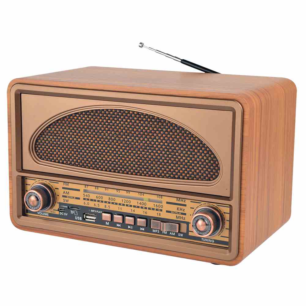 2794 Wooden Retro Radio Aux Wireless Speaker Dsp Fm Radio with usb