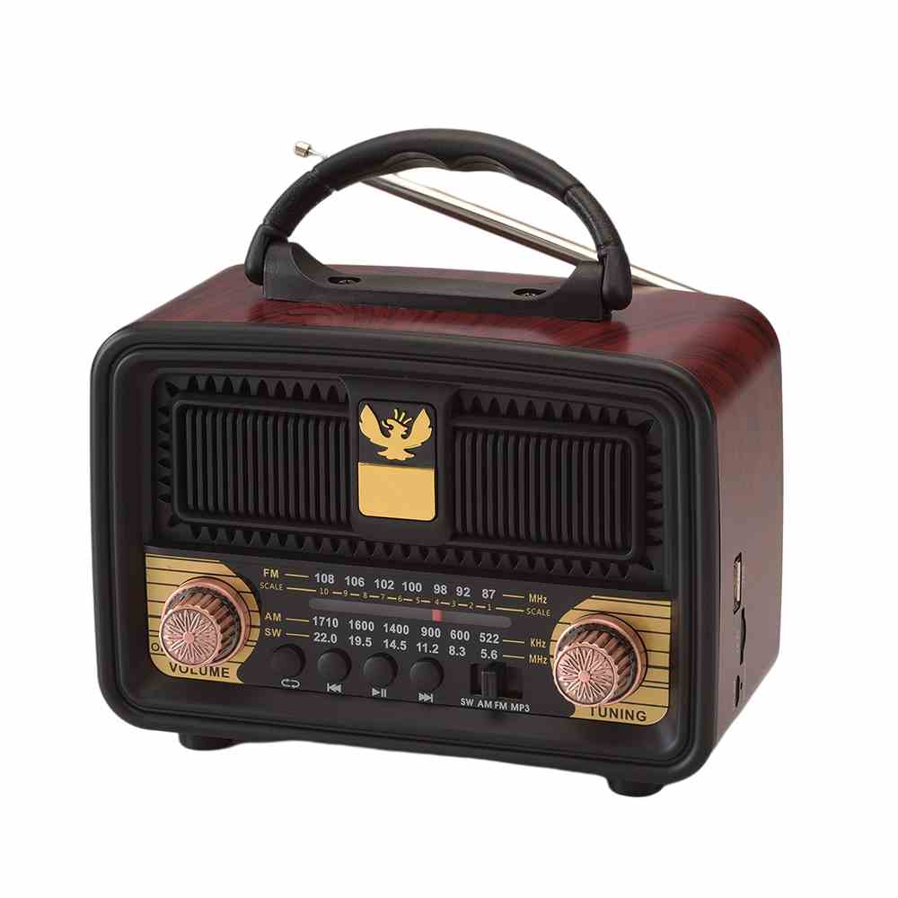 HS-2796 Rechargeable Classic Vintage Retro Old Vintage Solar Powered Fm Am Sw 