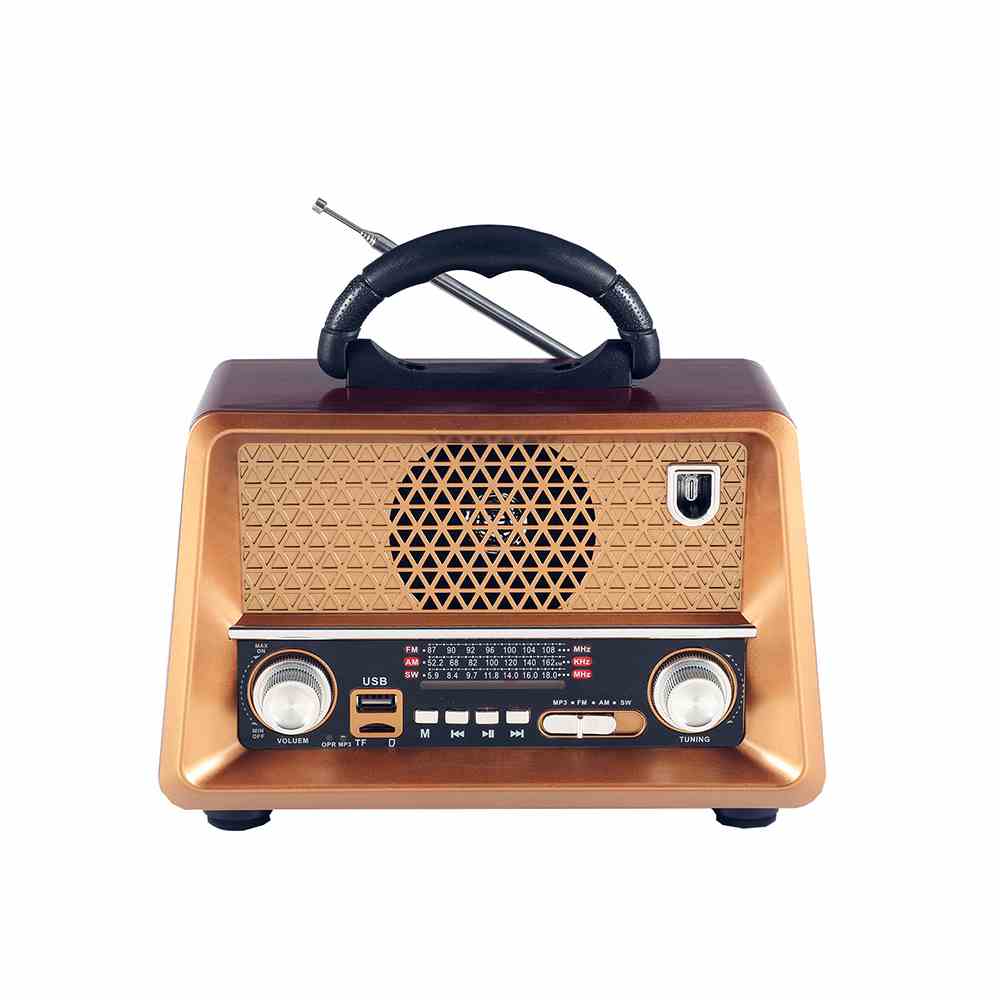 HS-2802 Retro good quality multi bands wooden style rechargeable radio with usb