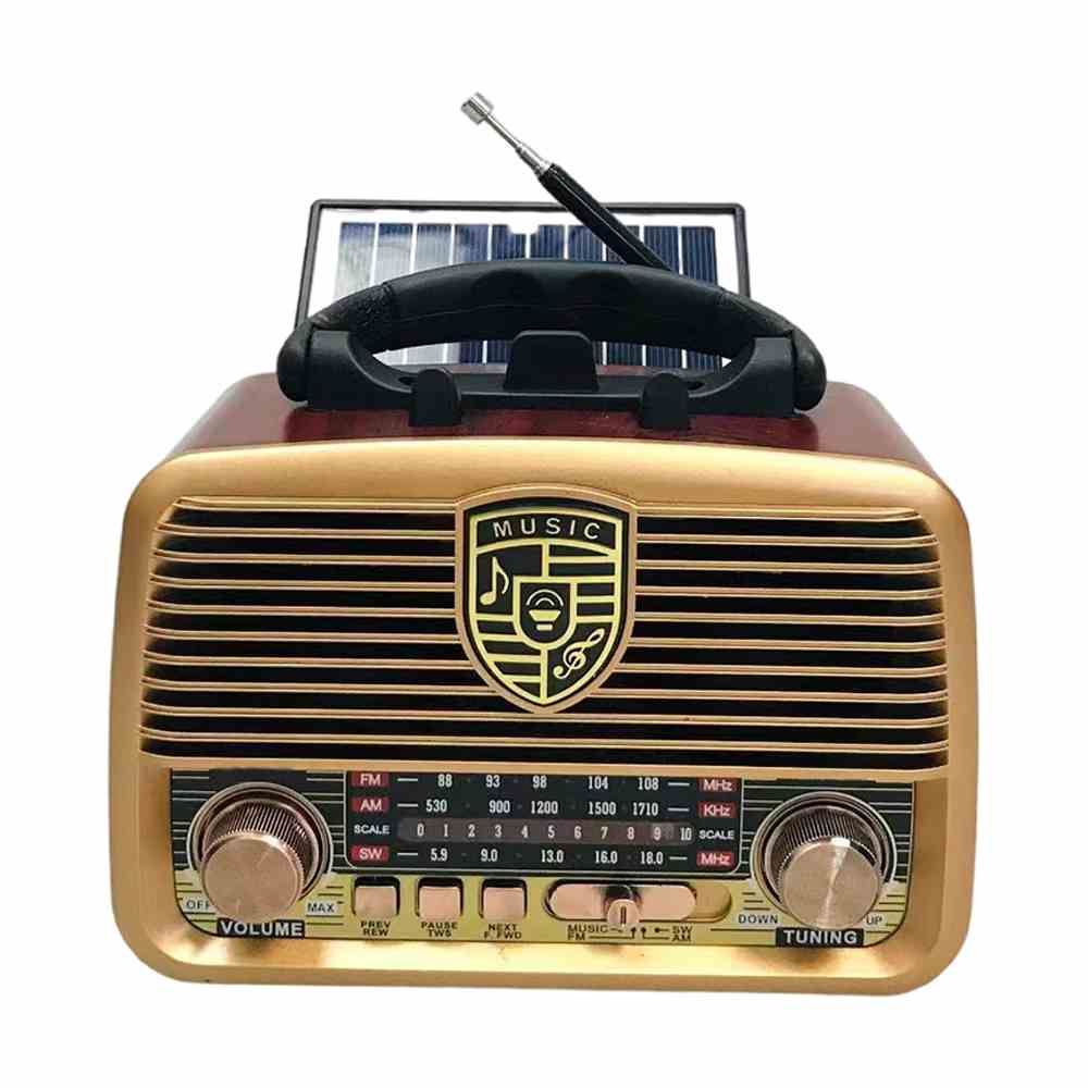 HS-2811Retro Radio with 3 Band Built-in Speaker Am Fm Radio Solar panel portable