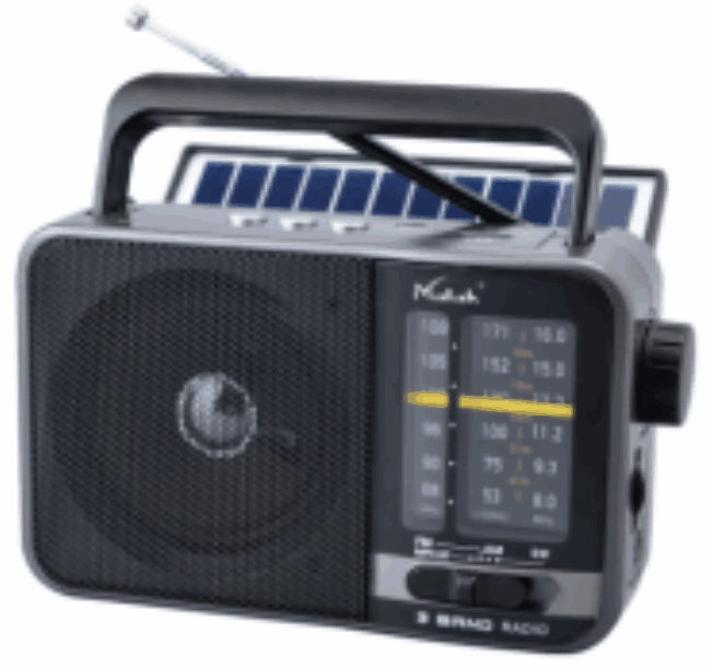 MLK-7943 Old Fashioned Solar rechargeable radio handheld Am fm home