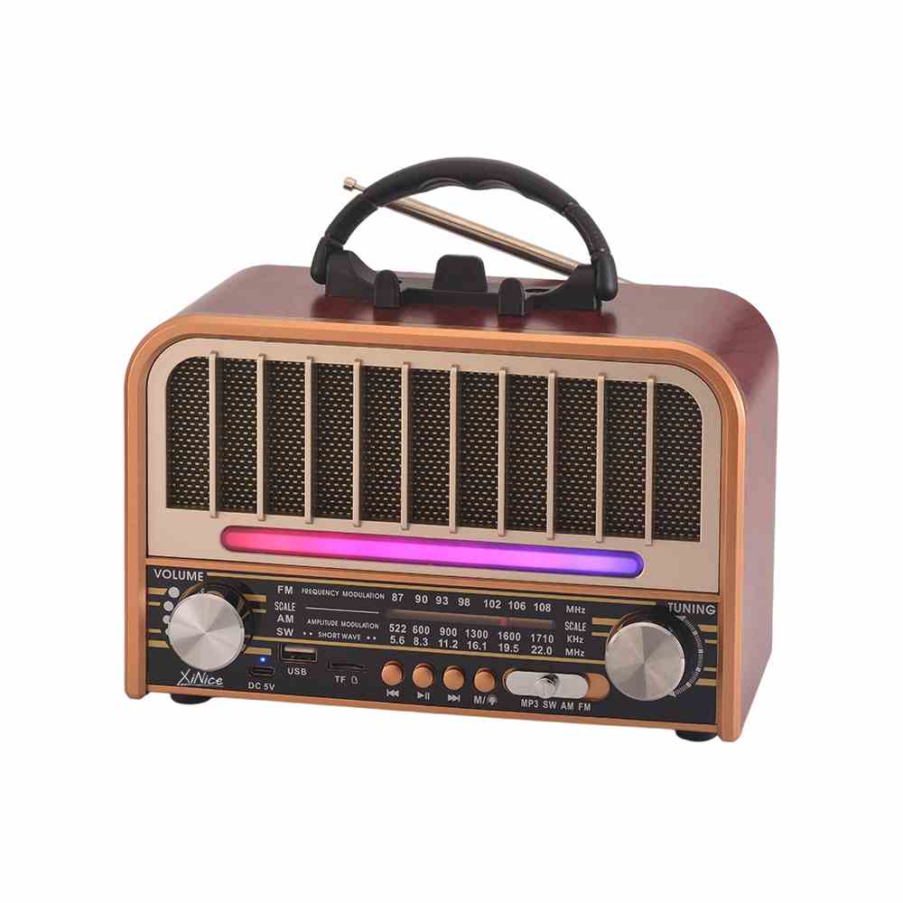 MLK-7831 Old Style Wireless Outdoor Am Fm Radio built in Speaker with colorful 