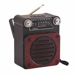 MLK-7993Retro Brown Led Light Wireless Am Fm Radio Built-In Double Speaker Mini 