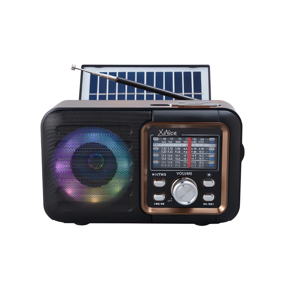 MLK-7916 New Version disco light solar rechargeable wireless radio Am Fm Sw radi