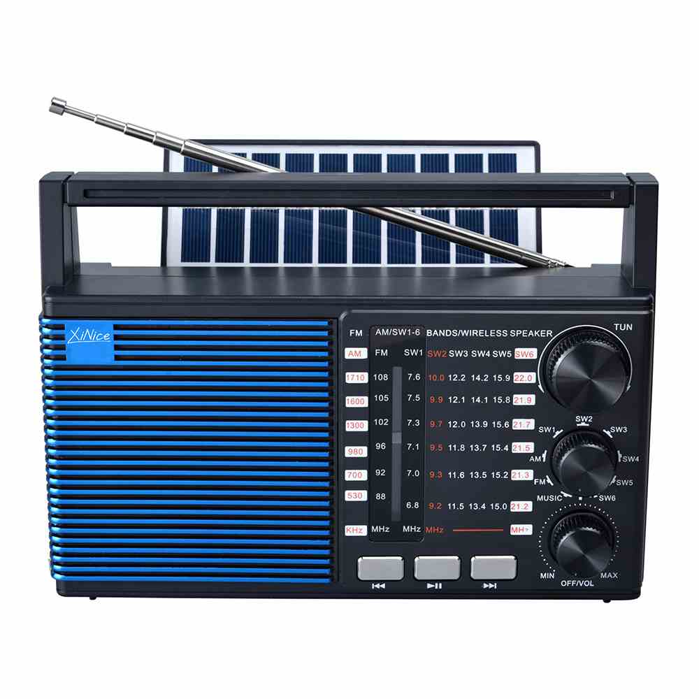 MLK-7932 New Coming Solar rechargeable wireless radio portable Vintage radios