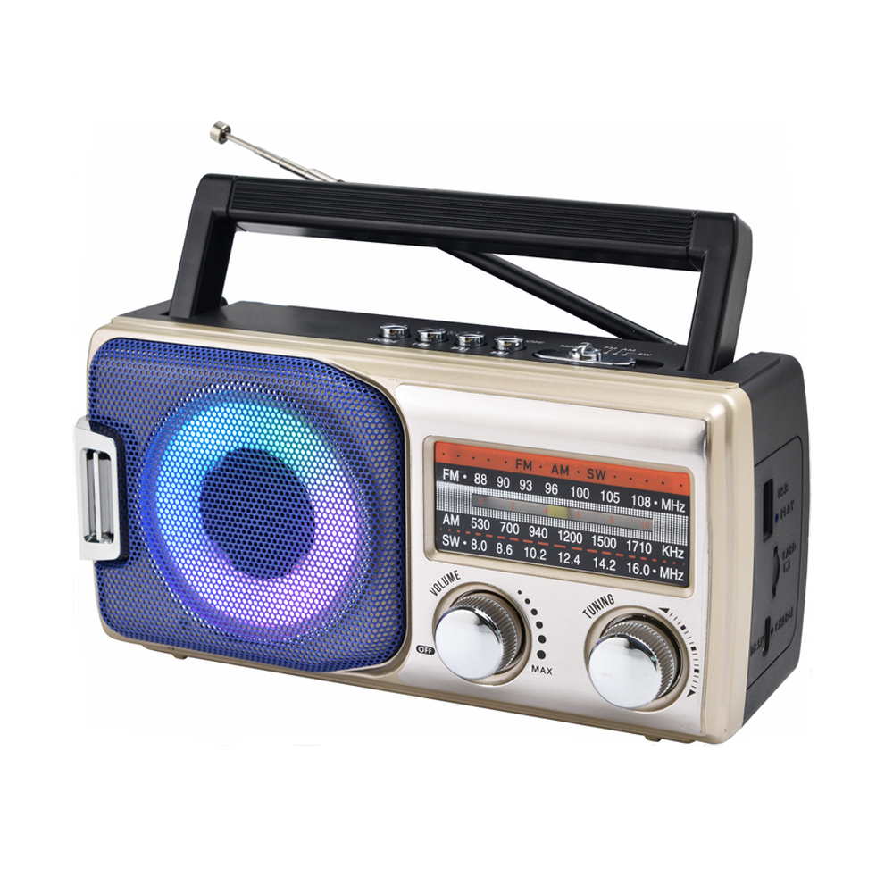 Retro Design Rgb Colorful Light Am Fm Full Band Radio Handheld Radios